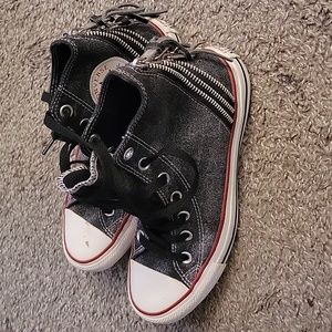 Converse Shoe Womens 7 Tri Zip Hi Top Sneaker Distressed Lace Up Athletic Casual